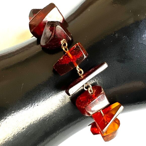Vintage Genuine Amber Chunk Bracelet - Picture 6 of 9